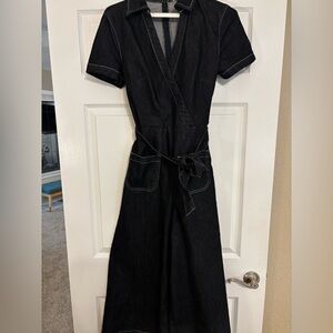 Anthropologie Maeve Dark Denim Dress